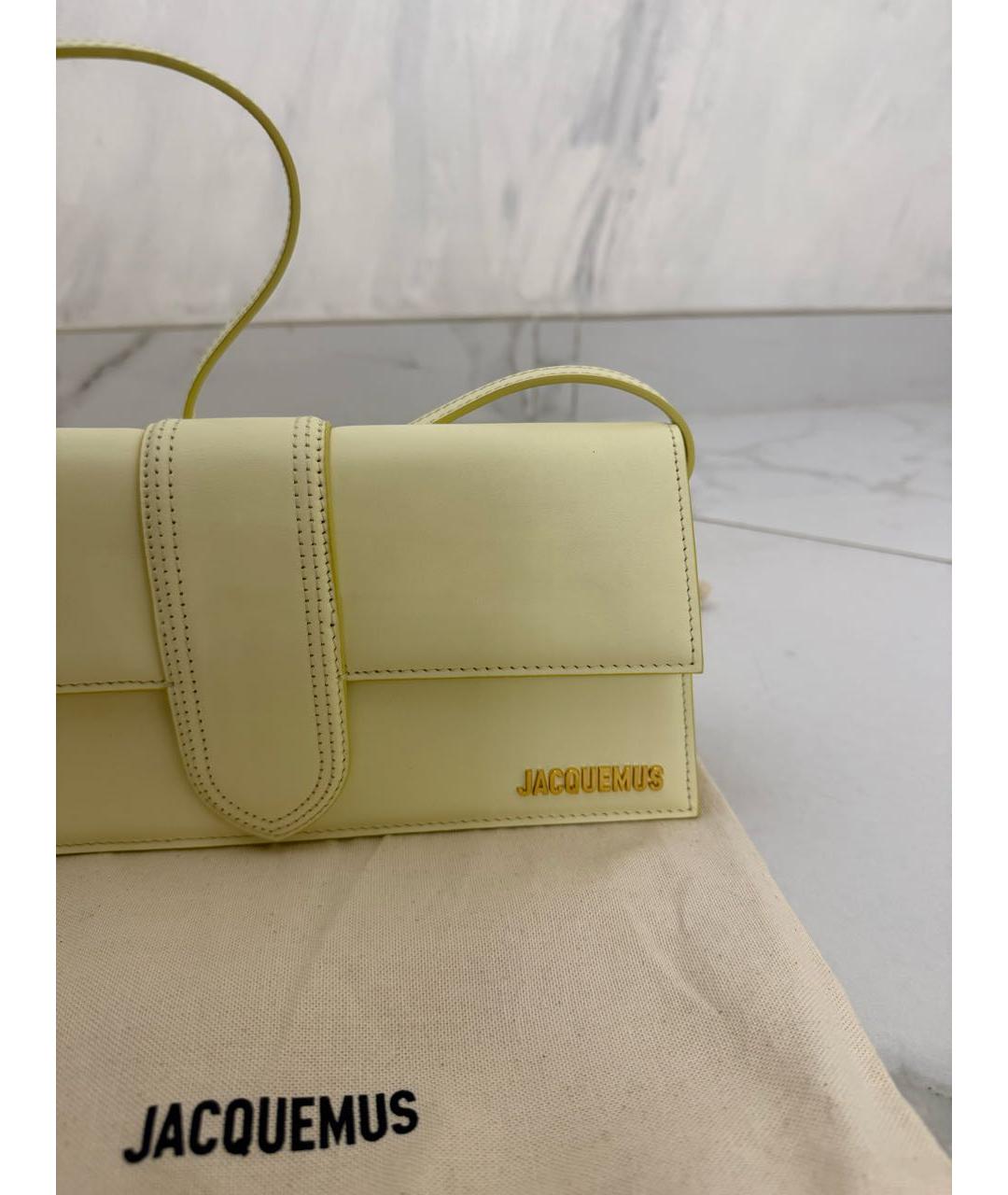JACQUEMUS Желтая кожаная сумка через плечо, фото 3