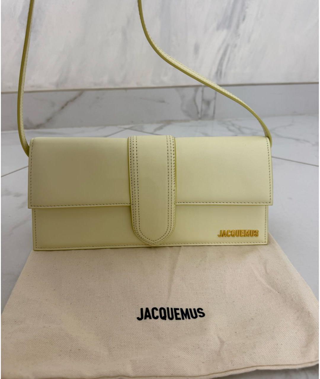 JACQUEMUS Желтая кожаная сумка через плечо, фото 2