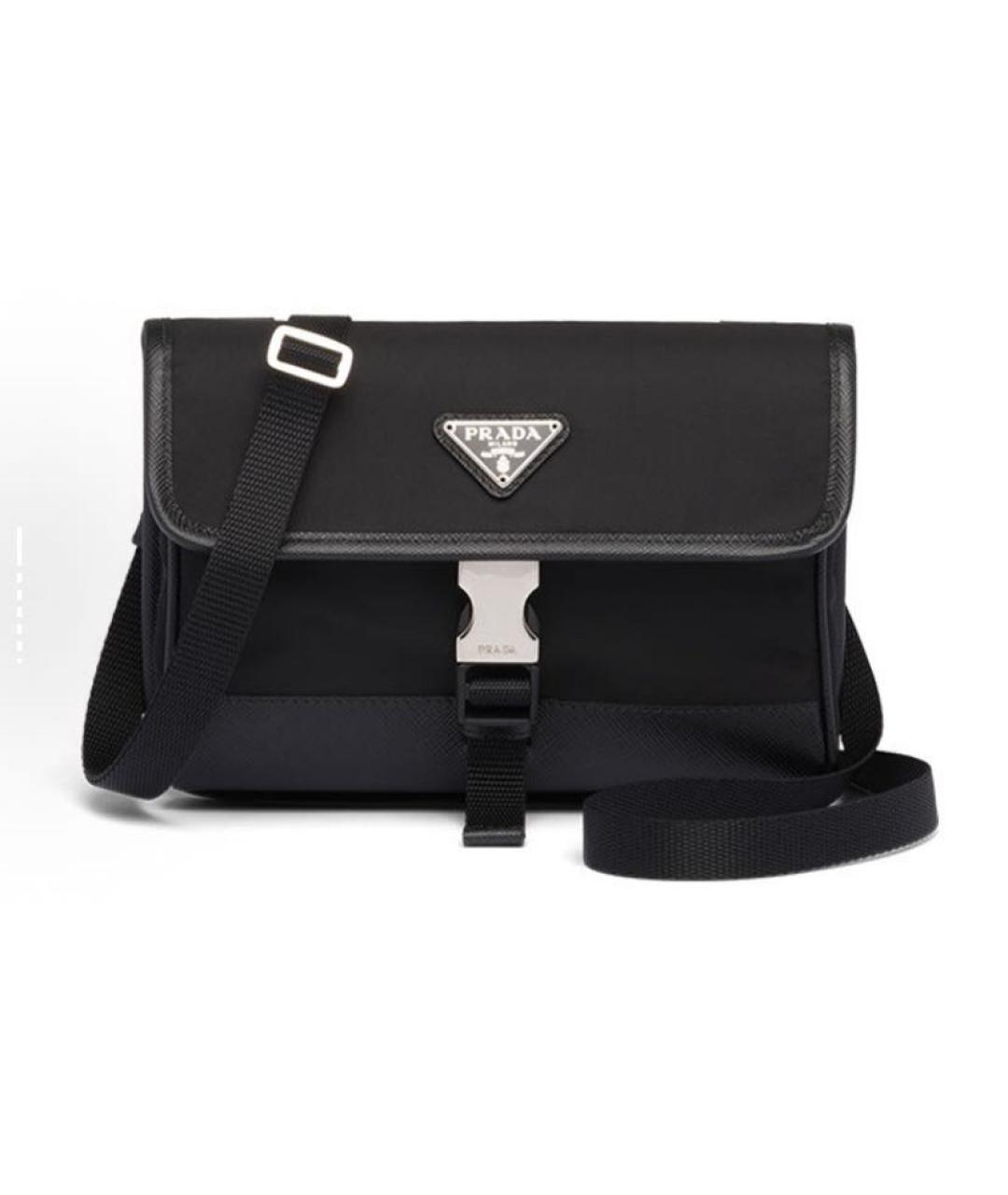 PRADA Черная тканевая сумка на плечо, фото 4