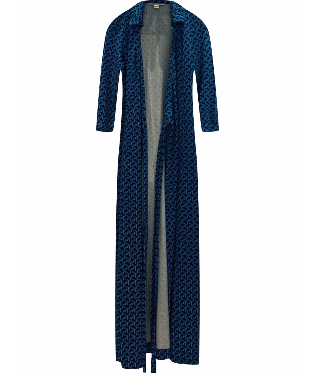 DIANE VON FURSTENBERG Бирюзовое шелковое повседневное платье, фото 1