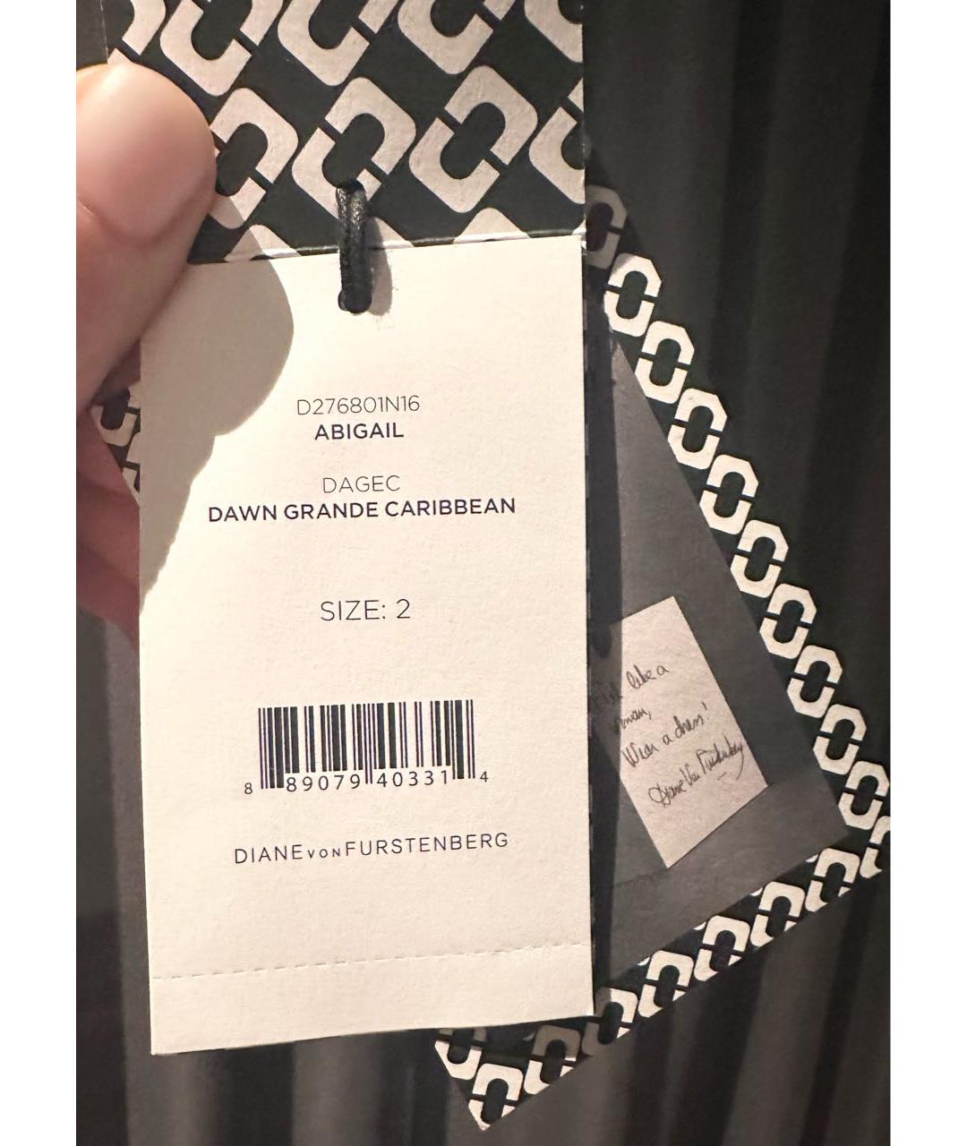 DIANE VON FURSTENBERG Бирюзовое шелковое повседневное платье, фото 5