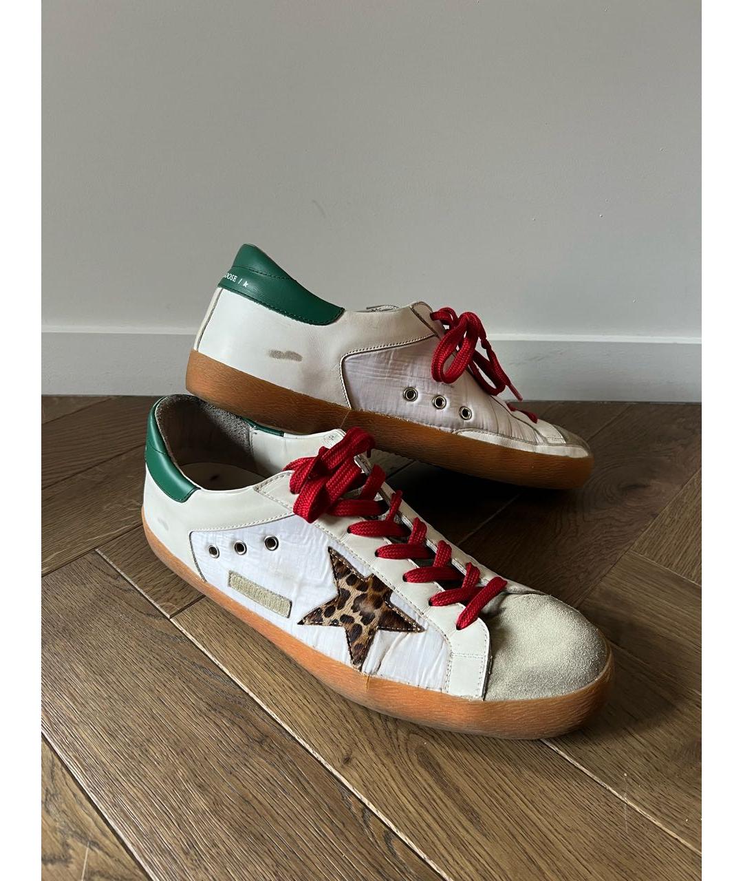 GOLDEN GOOSE DELUXE BRAND Белые кожаные низкие кроссовки / кеды, фото 9