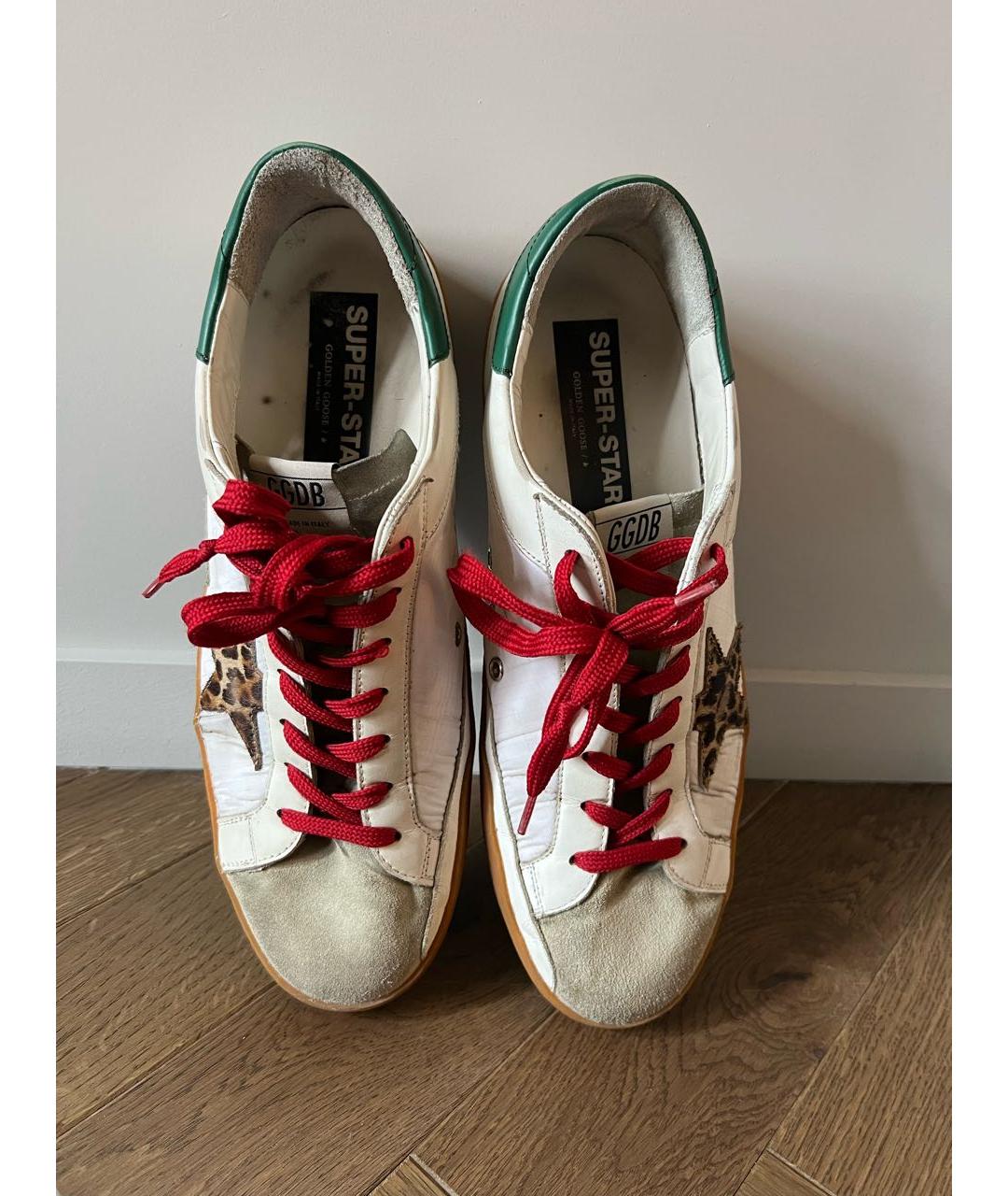 GOLDEN GOOSE DELUXE BRAND Белые кожаные низкие кроссовки / кеды, фото 2