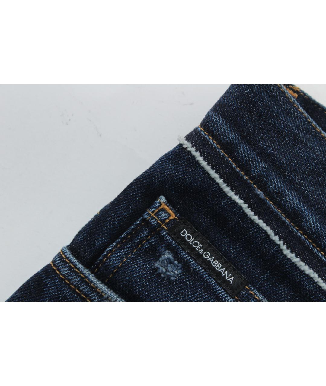 DOLCE&GABBANA Синие хлопко-эластановые джинсы скинни, фото 4