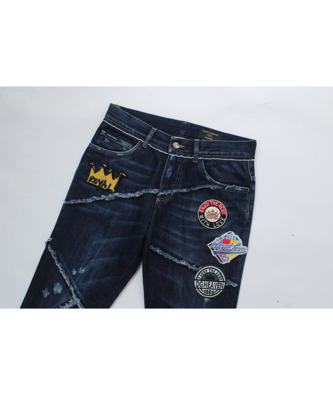 DOLCE&GABBANA Синие хлопко-эластановые джинсы скинни, фото 3