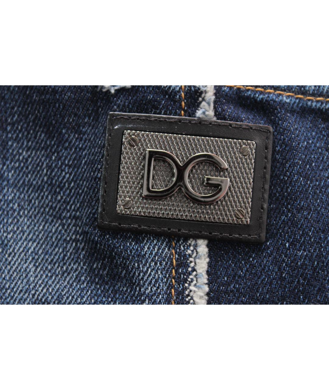 DOLCE&GABBANA Синие хлопко-эластановые джинсы скинни, фото 9