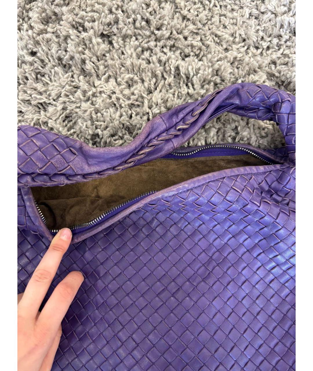 BOTTEGA VENETA Фиолетовая кожаная сумка с короткими ручками, фото 2