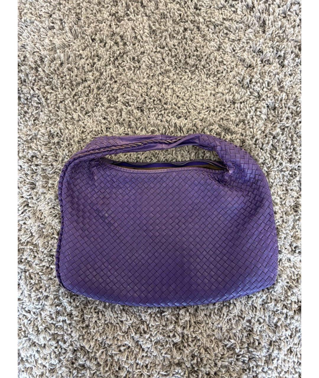 BOTTEGA VENETA Фиолетовая кожаная сумка с короткими ручками, фото 5