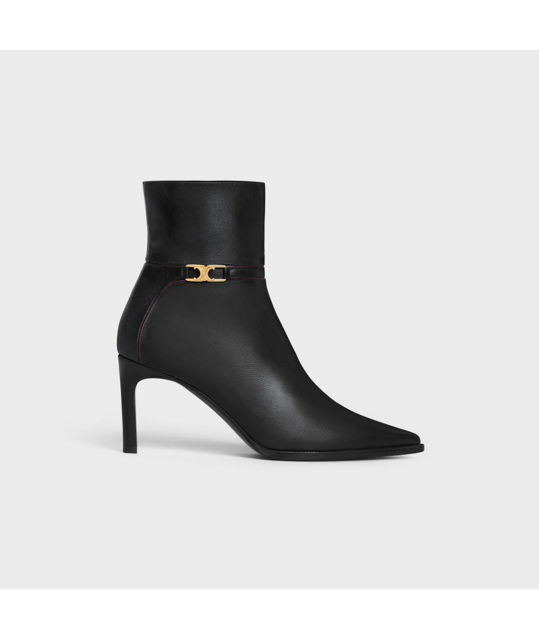 CELINE Черные кожаные ботильоны, фото 3