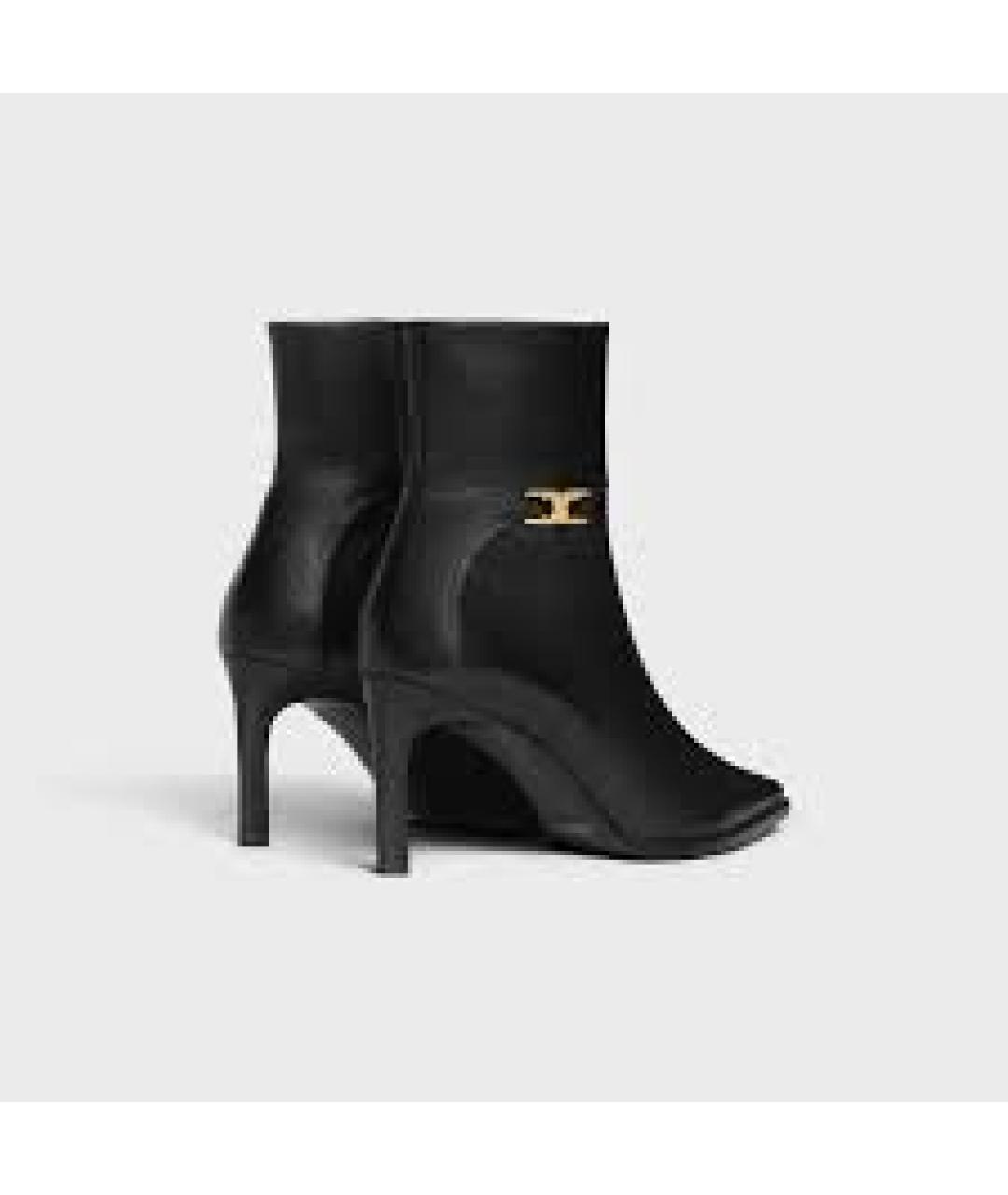 CELINE Черные кожаные ботильоны, фото 2