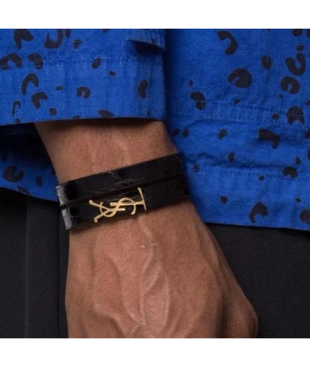 SAINT LAURENT Черный браслет, фото 3