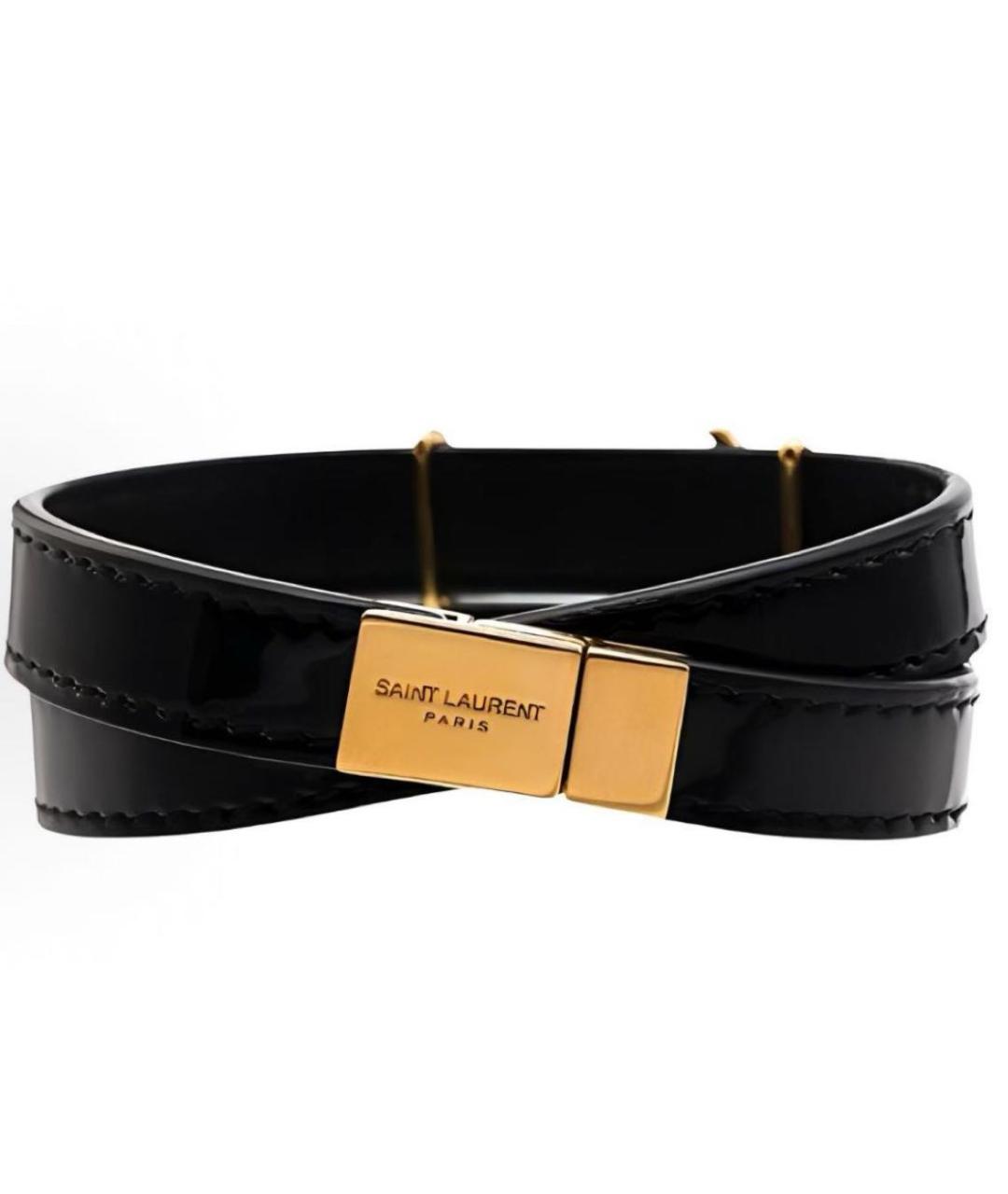 SAINT LAURENT Черный браслет, фото 2