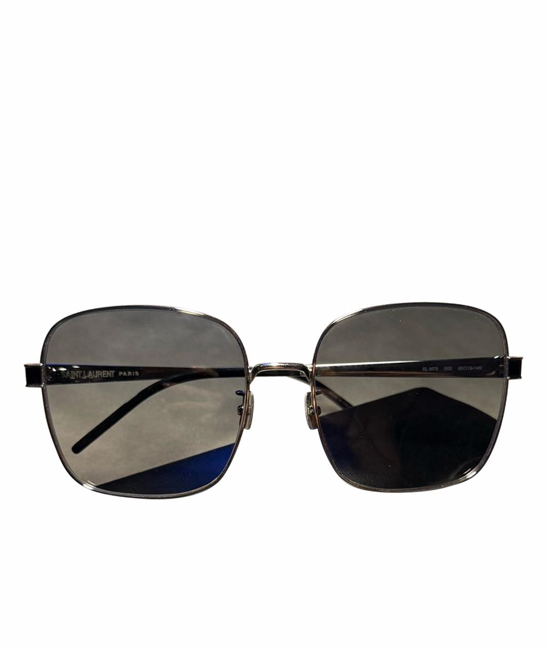 SAINT LAURENT Черные металлические солнцезащитные очки, фото 1