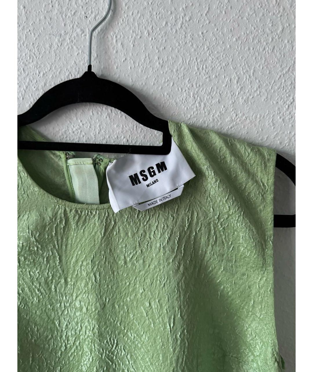 MSGM Салатовыое полиэстеровое повседневное платье, фото 3