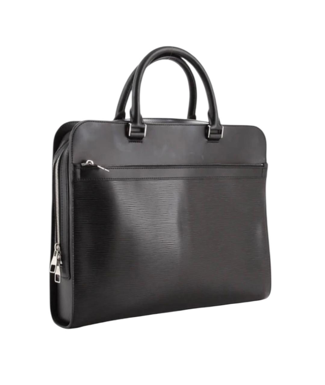 LOUIS VUITTON Черный кожаный портфель, фото 3