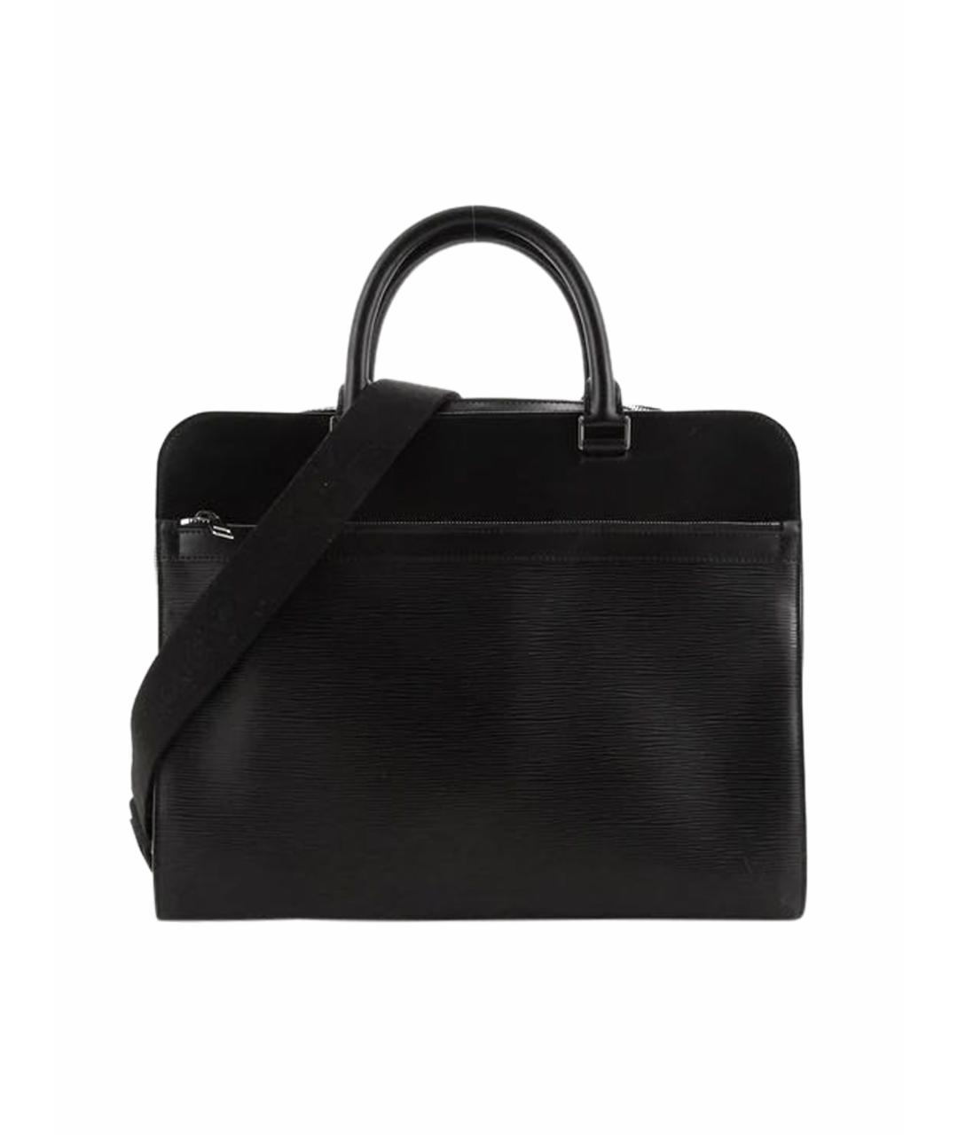 LOUIS VUITTON Черный кожаный портфель, фото 1