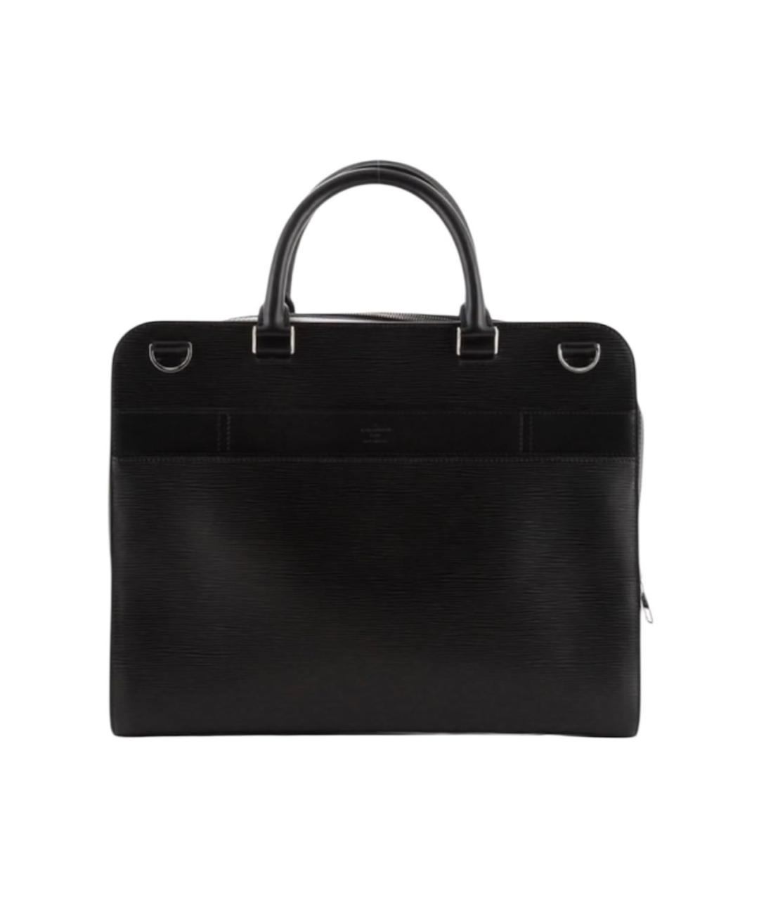 LOUIS VUITTON Черный кожаный портфель, фото 2
