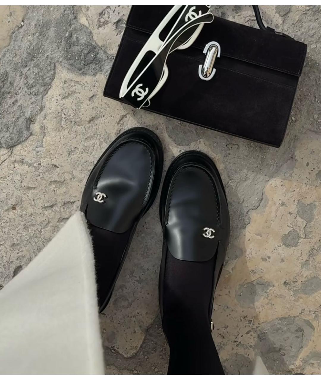 CHANEL Черные кожаные лоферы, фото 2