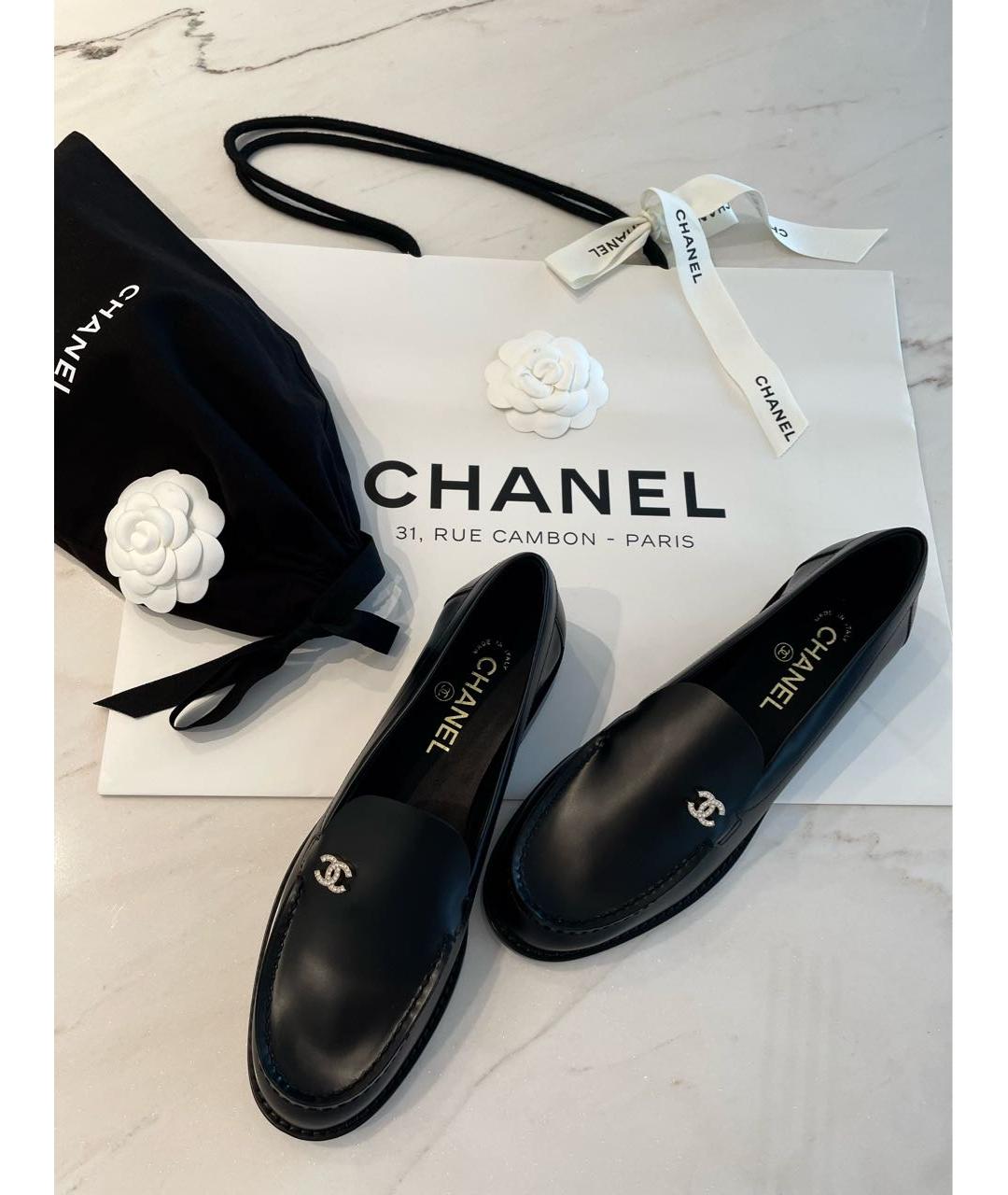 CHANEL Черные кожаные лоферы, фото 6