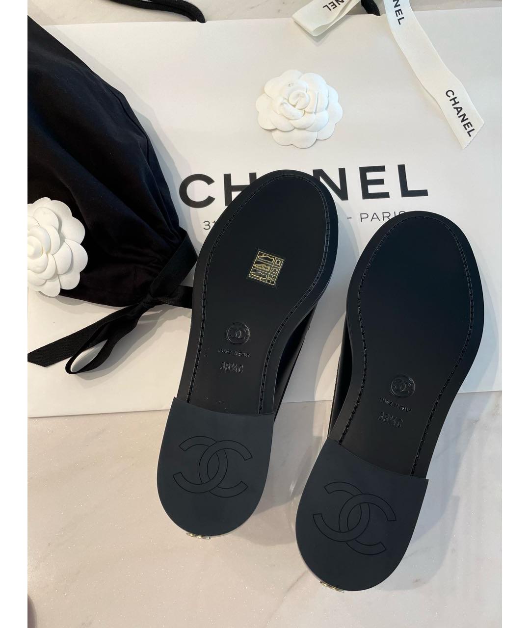 CHANEL Черные кожаные лоферы, фото 8