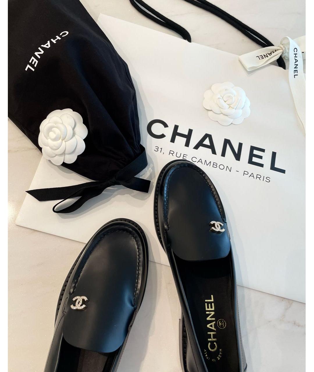 CHANEL Черные кожаные лоферы, фото 3