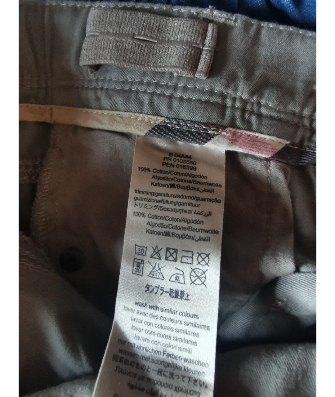 BURBERRY Бежевые хлопковые брюки и шорты, фото 3