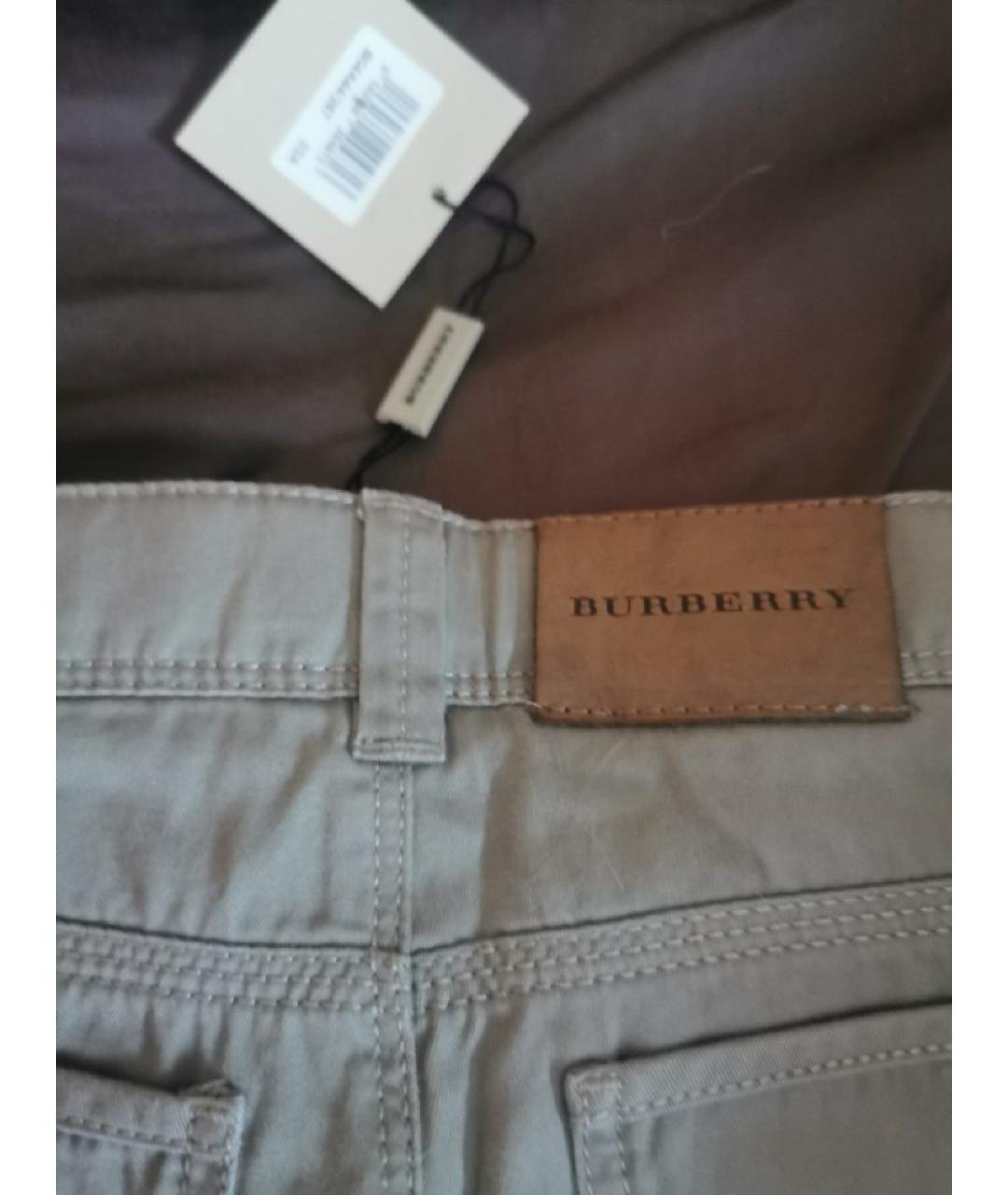 BURBERRY Бежевые хлопковые брюки и шорты, фото 4