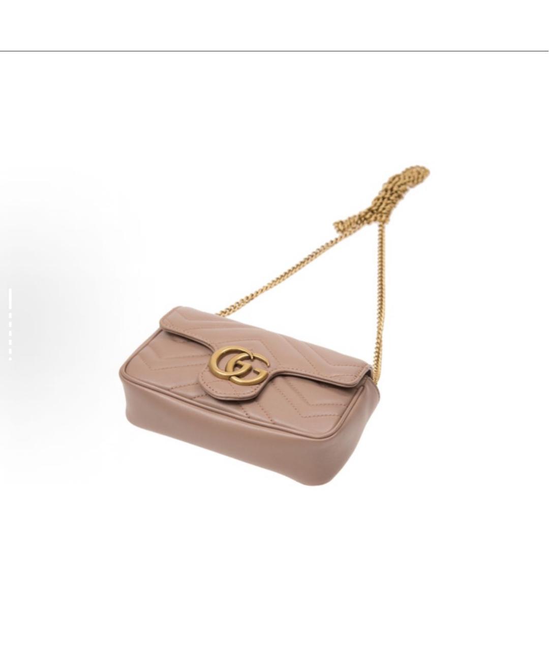 GUCCI Бежевая кожаная сумка через плечо, фото 3