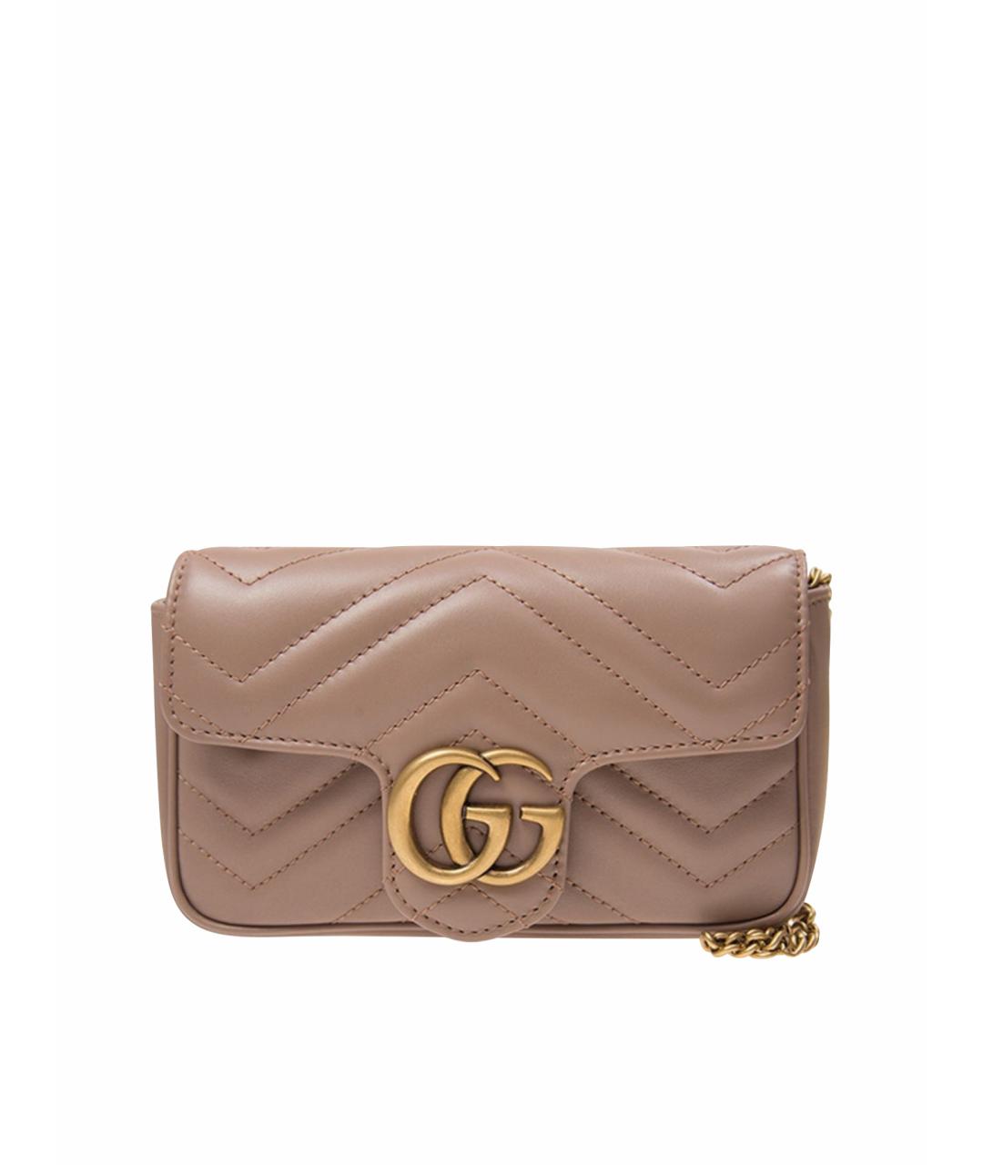GUCCI Бежевая кожаная сумка через плечо, фото 1