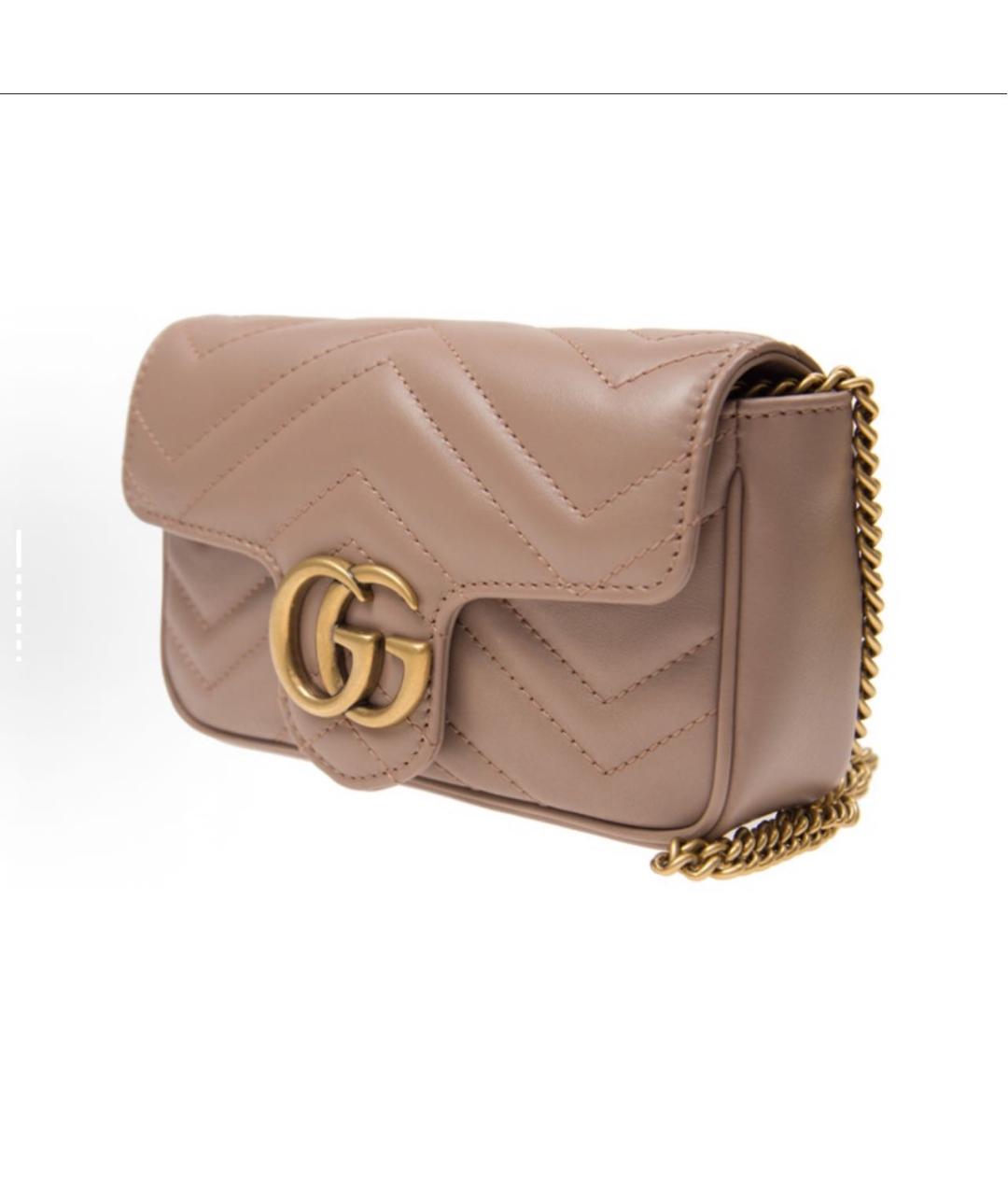 GUCCI Бежевая кожаная сумка через плечо, фото 2