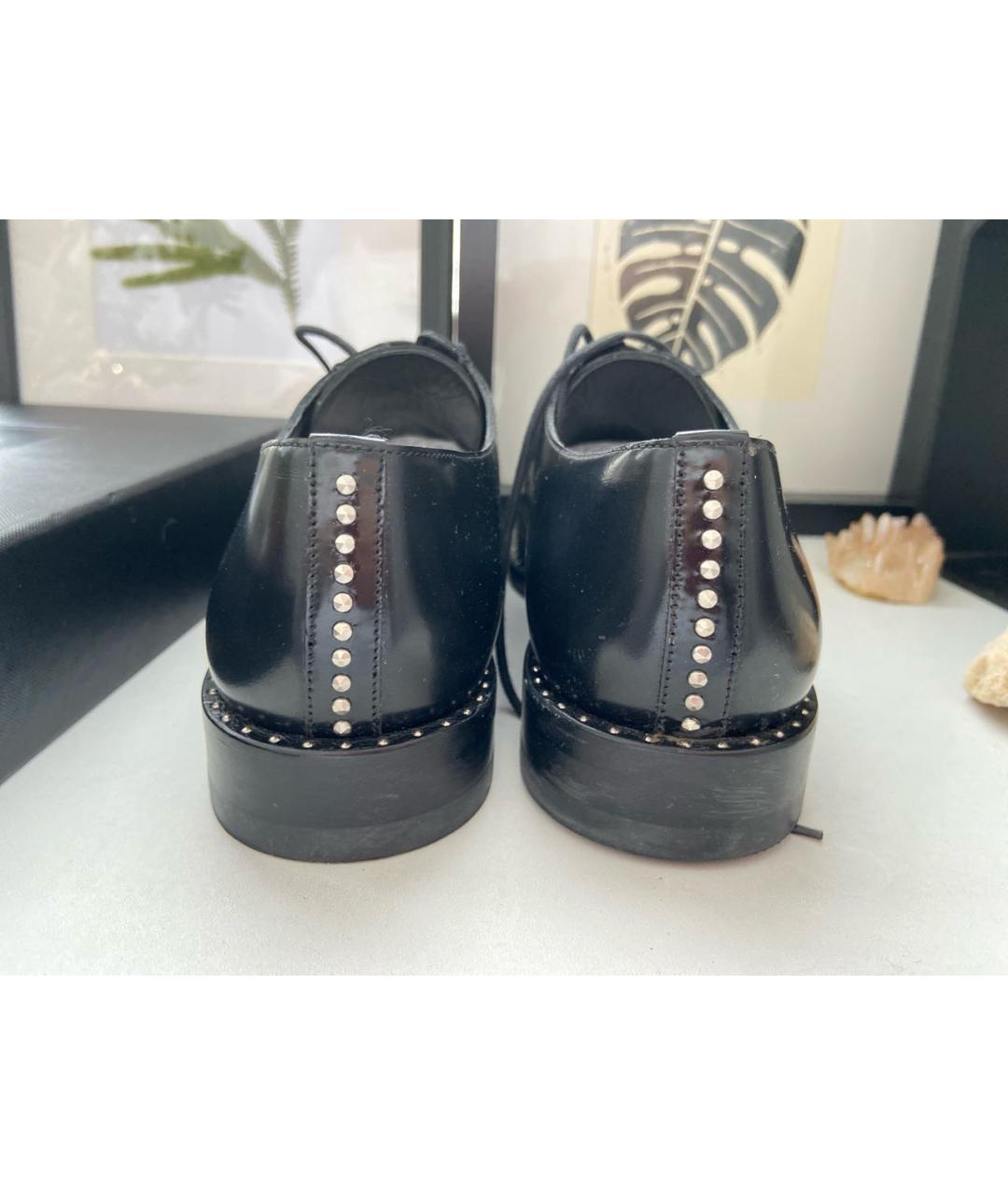 SAINT LAURENT Черные кожаные брогги и оксфорды, фото 3