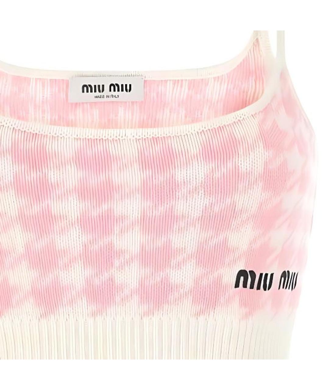 MIU MIU Розовая кашемировая майка, фото 5