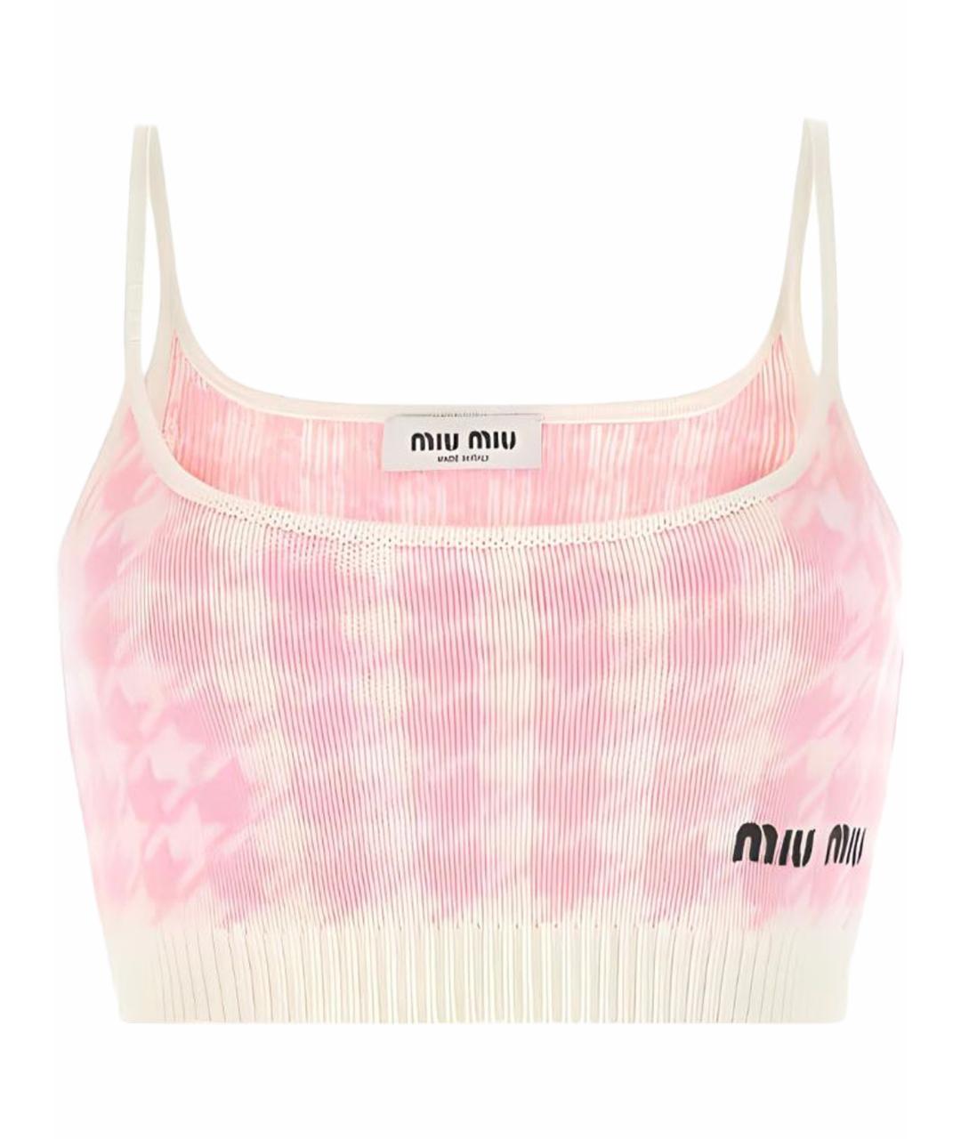 MIU MIU Розовая кашемировая майка, фото 1