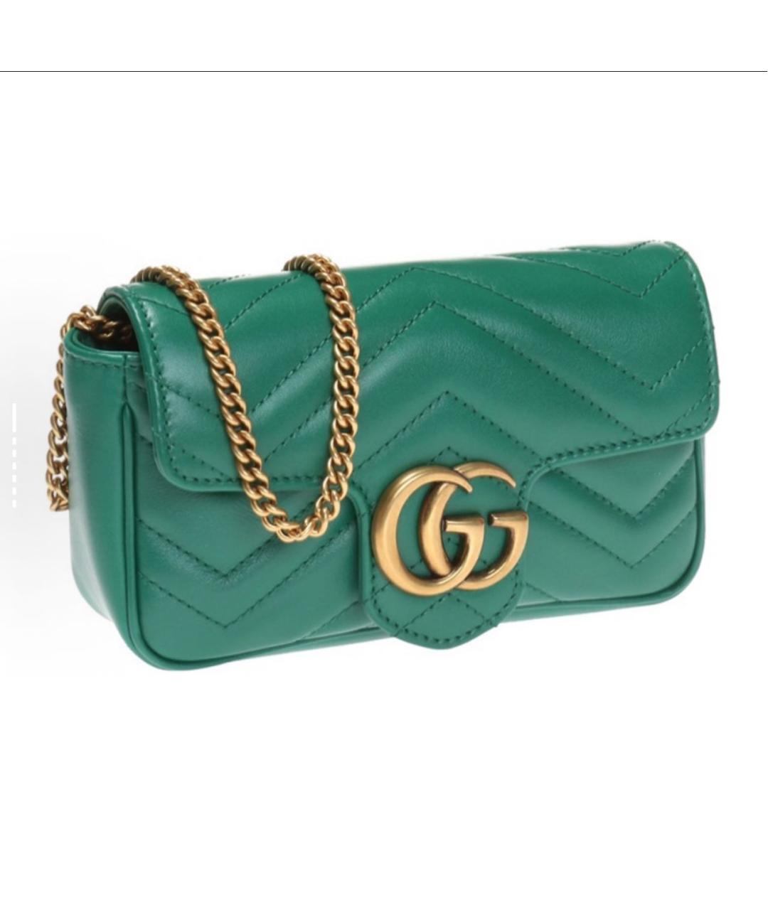 GUCCI Зеленая кожаная сумка через плечо, фото 2