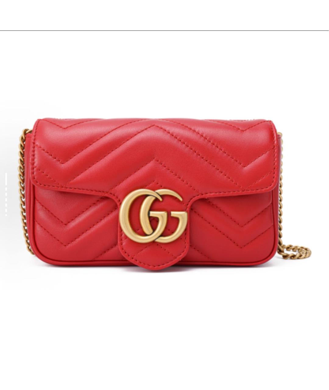 GUCCI Красная кожаная сумка через плечо, фото 8