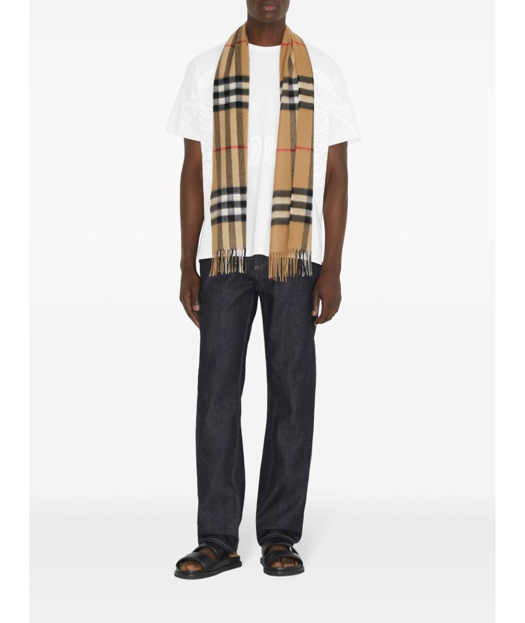 BURBERRY Бежевый кашемировый шарф, фото 4