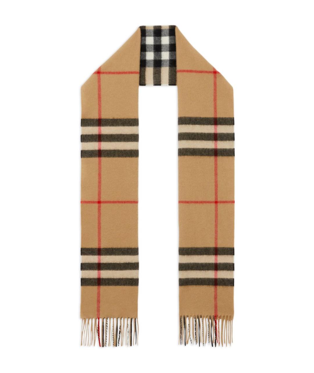BURBERRY Бежевый кашемировый шарф, фото 3