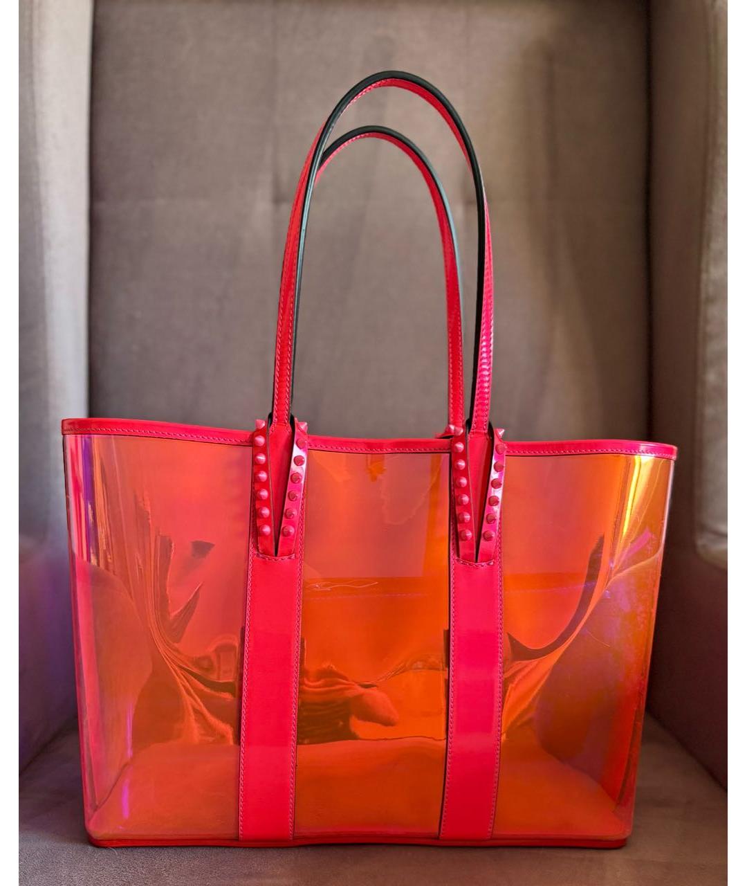 CHRISTIAN LOUBOUTIN Красная синтетическая сумка тоут, фото 8