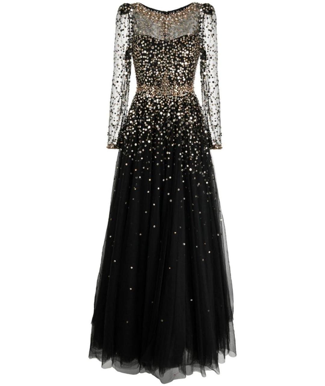 JENNY PACKHAM Черное сетчатое вечернее платье, фото 4