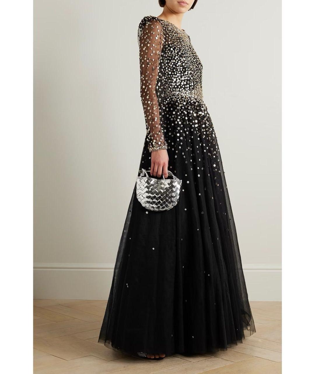 JENNY PACKHAM Черное сетчатое вечернее платье, фото 2