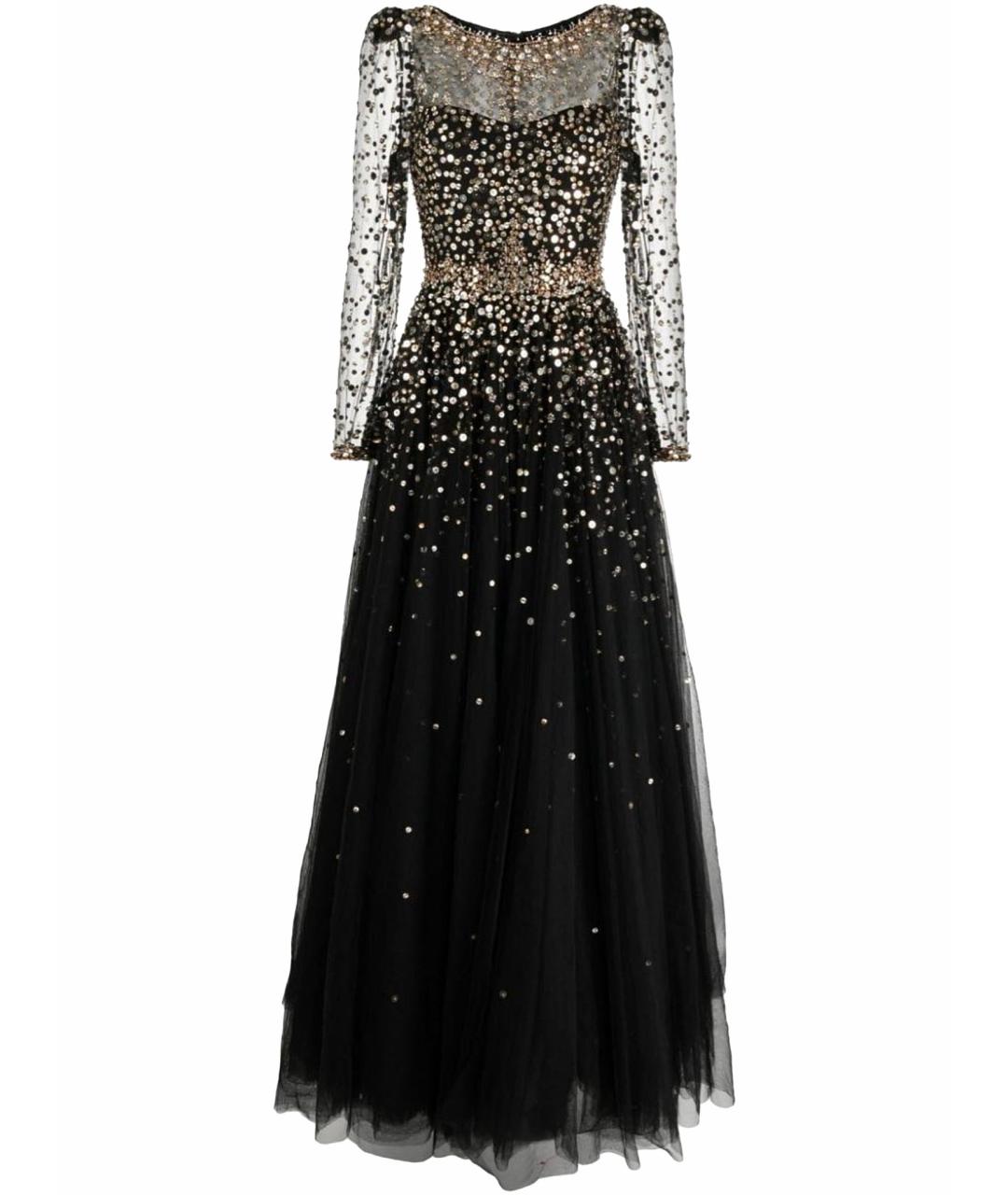 JENNY PACKHAM Черное сетчатое вечернее платье, фото 1