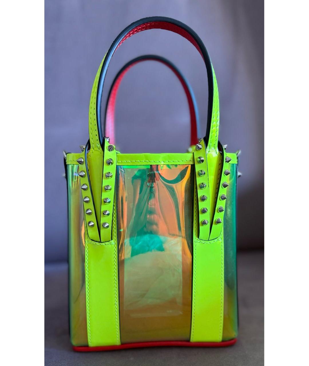 CHRISTIAN LOUBOUTIN Салатовая сумка с короткими ручками, фото 9