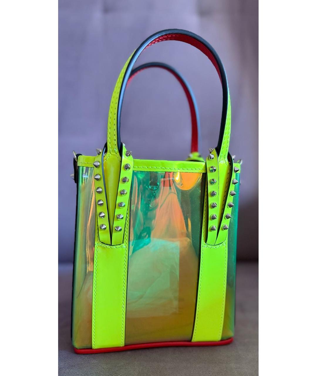 CHRISTIAN LOUBOUTIN Салатовая сумка с короткими ручками, фото 2