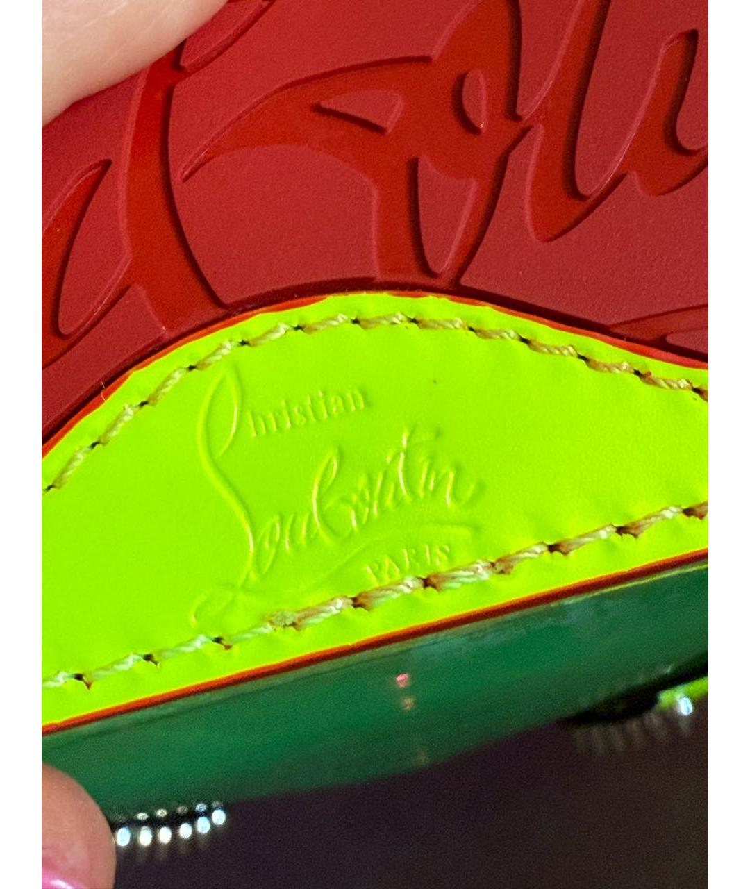 CHRISTIAN LOUBOUTIN Салатовая сумка с короткими ручками, фото 6