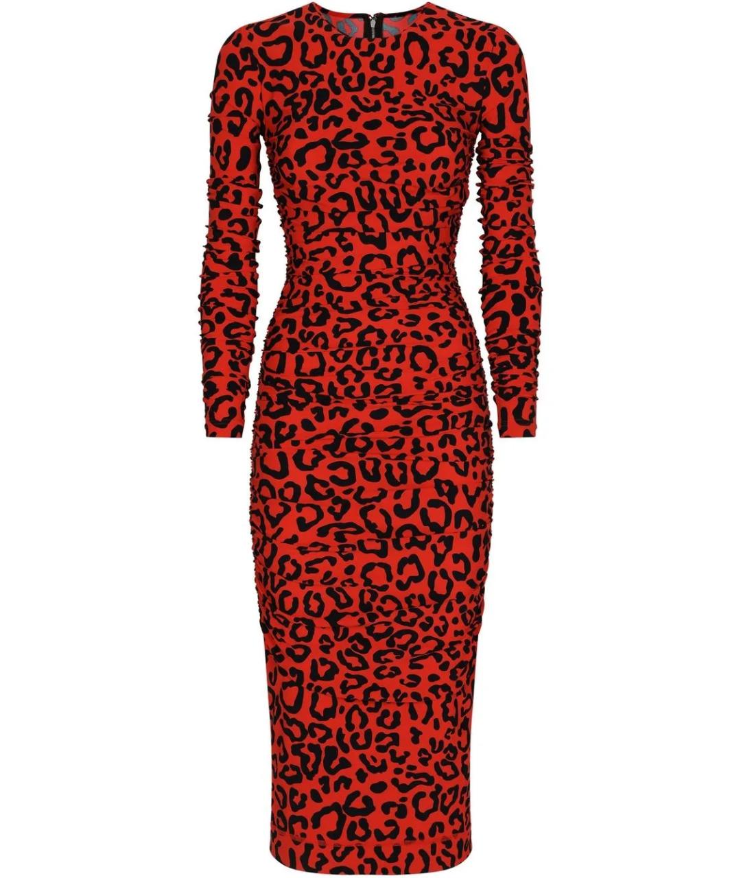 DOLCE&GABBANA Красное хлопко-эластановое платье, фото 1