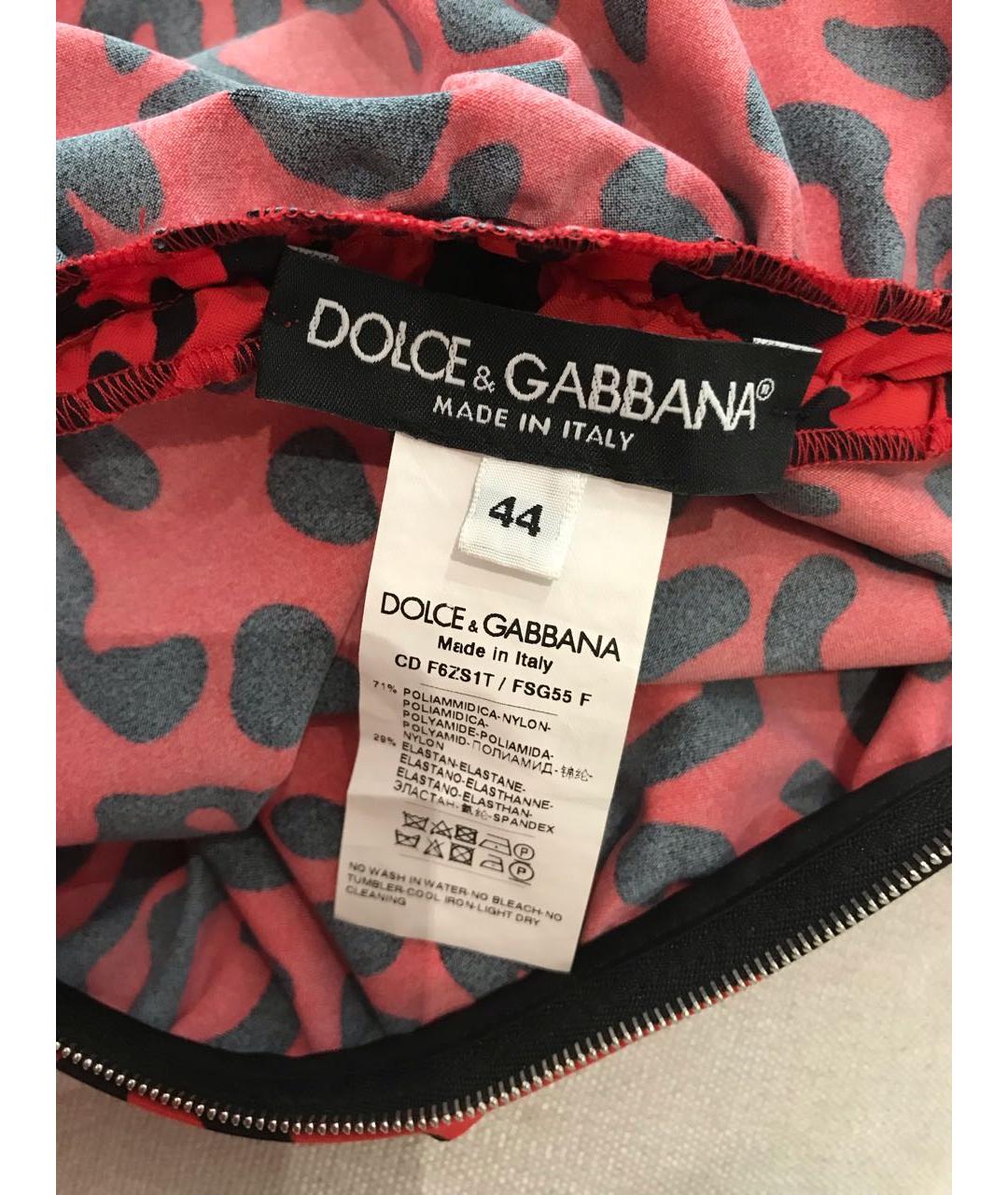 DOLCE&GABBANA Красное хлопко-эластановое платье, фото 3