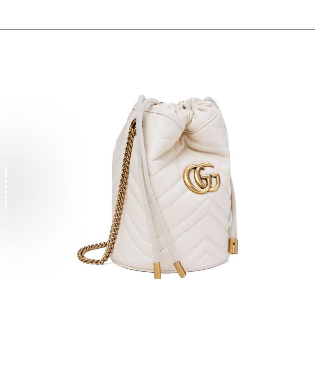 GUCCI Белая кожаная сумка через плечо, фото 2