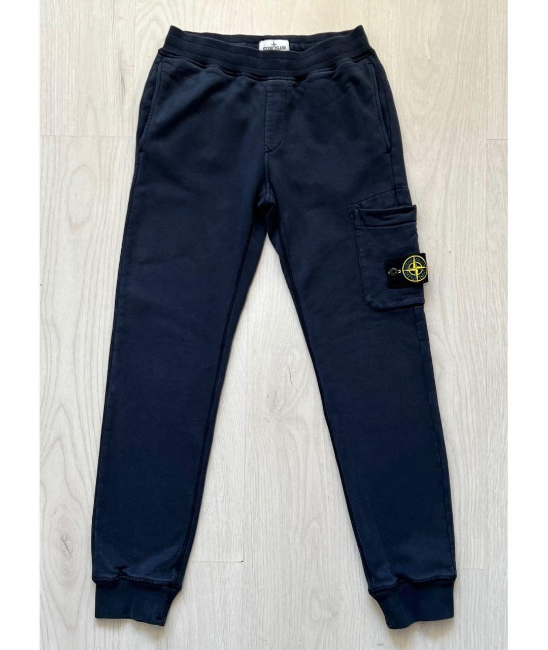 STONE ISLAND Темно-синие хлопковые спортивные брюки и шорты, фото 8