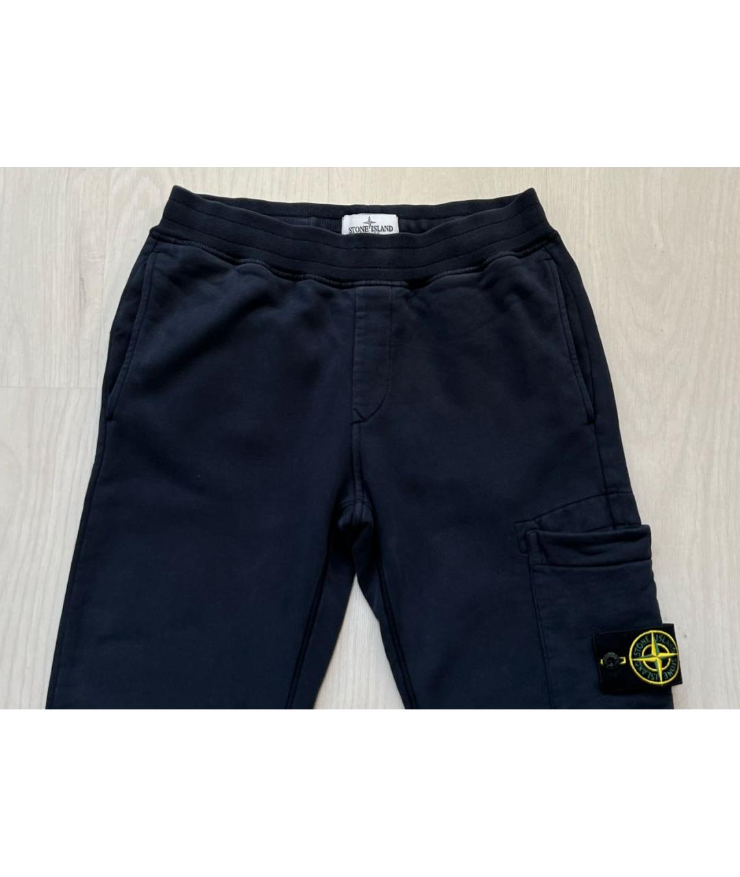STONE ISLAND Темно-синие хлопковые спортивные брюки и шорты, фото 3