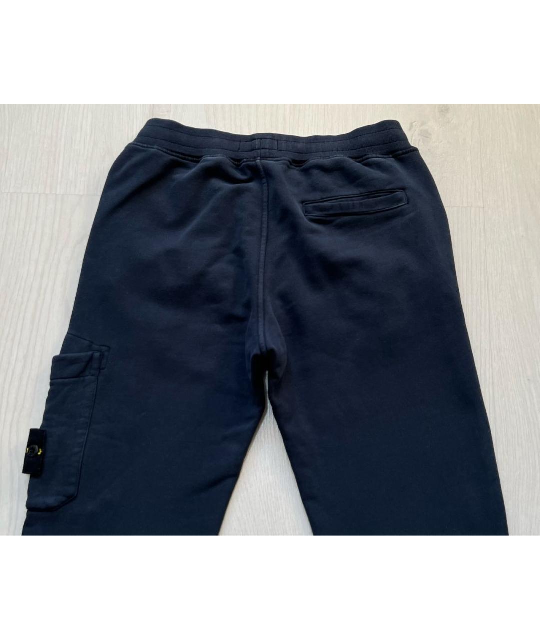 STONE ISLAND Темно-синие хлопковые спортивные брюки и шорты, фото 6